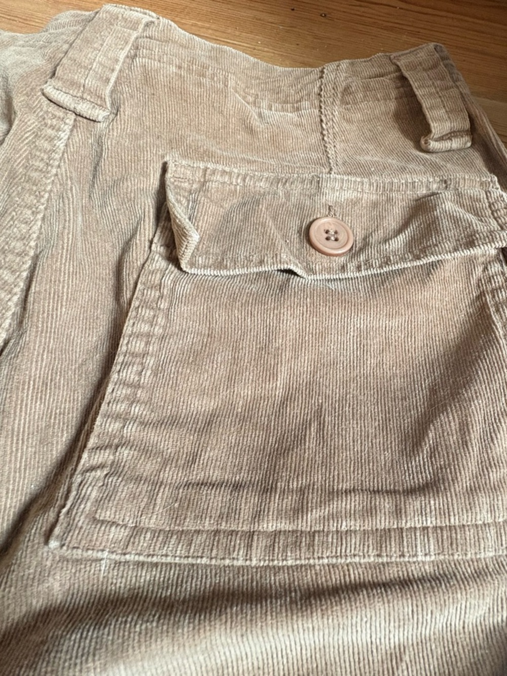 Straight Leg Corduroy Pants in Light Brown